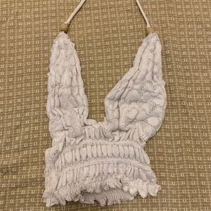 Hollister White Knit Halter Top